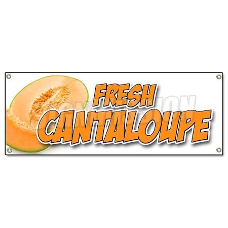 FRESH CANTALOUPE BANNER SIGN Fruit Harvest Fresh Market Produce